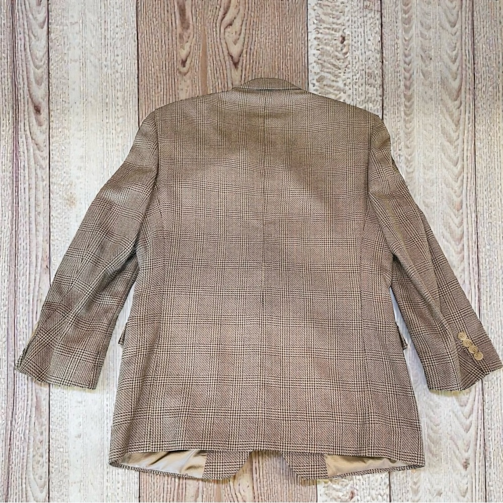 Mark Shale Men’s Brown Houndstooth Check Wool Sport Coat Blazer ~ Size 39R - Picture 4 of 10